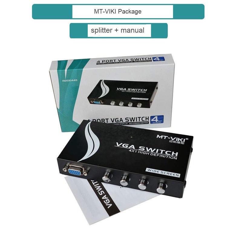 MT-VIKI 4 Port VGA Switch Video Selector Switcher Box (4 Input 1 Output) - Image 4